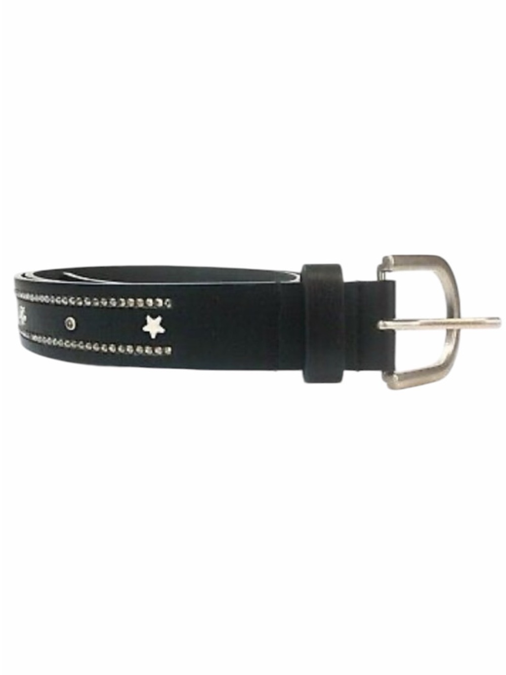 10/$25🦋 No Boundaries Black & Silver Faux Leather Star Studded Belt - Size Large